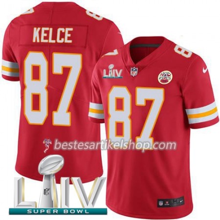 Herren Kansas City Chiefs Trikot Travis Kelce 87 Nike Röd 2020 Super Bowl LIV